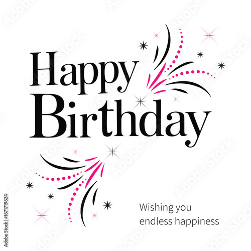 Happy birthday text vector image 