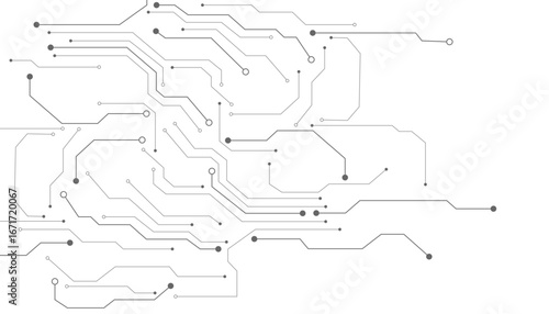 High-quality seamless circuit pattern in thin line style on white background, ideal for digital and tech designs