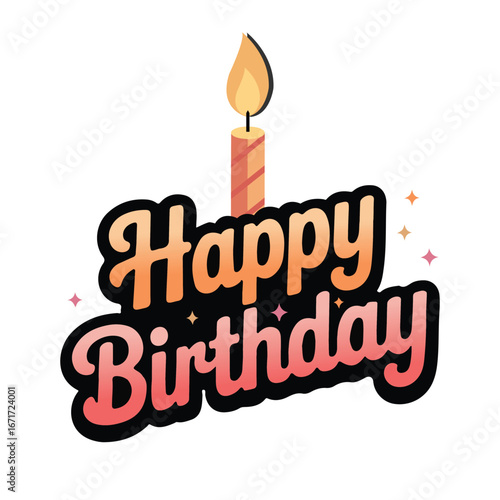 Happy birthday text vector image 