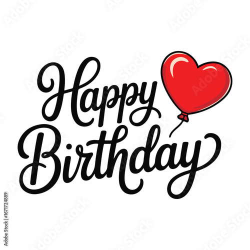 Happy birthday text vector image 
