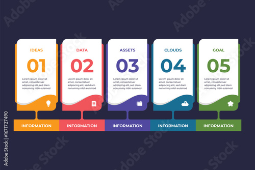 Business Infographic Template in Numerical Steps