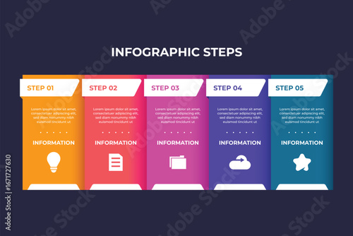 Business Infographic Workflow Steps