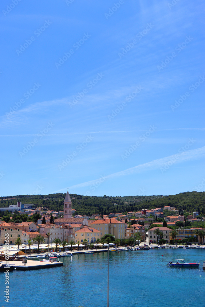 Fototapeta premium Promenade in Supetar, small town on island Brac, Croatia.