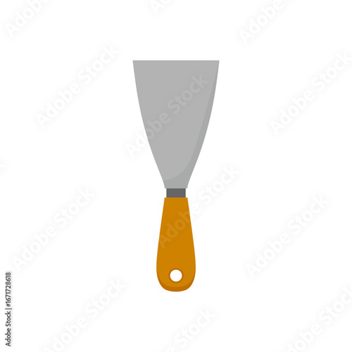 Putty knife flat design vector illustration isolated on white background. trowel or scraper used for drywall or plastering