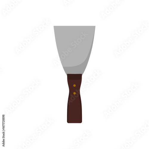 Putty knife flat design vector illustration isolated on white background. trowel or scraper used for drywall or plastering