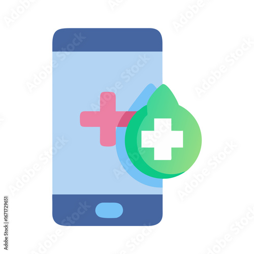 Mobile health application icon for digital healthcare technology