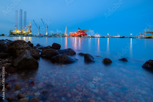 Ports in Thailand at night