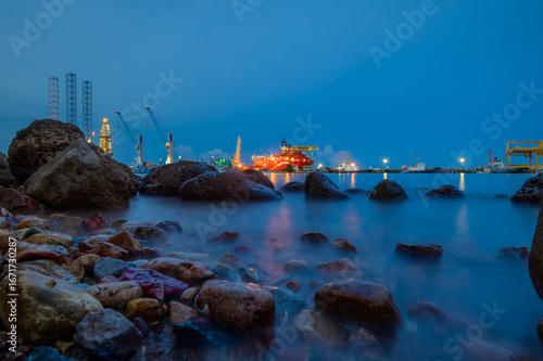Ports in Thailand at night