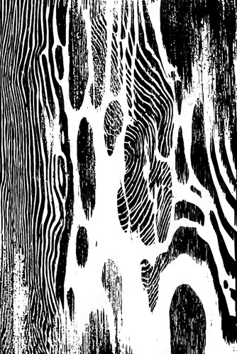 Grunge black and white coral reef art for nautical design and print projects