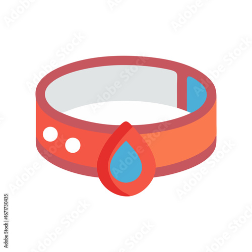 Smart wristband with waterdrop design in vibrant flat style