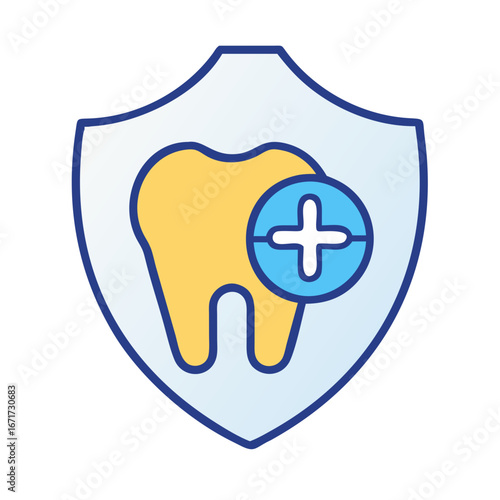 Dental Health Protection Shield Illustrative Graphic Element Icon Concept