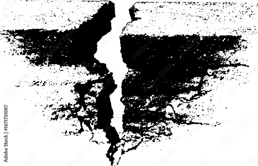 Naklejka premium Abstract grunge black and white cracked texture design for poster or background