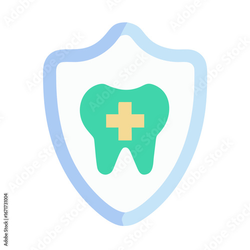 Dental health protection shield concept for website or app