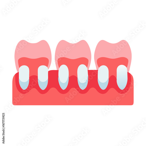 Three teeth illustration in cartoon style on black background
