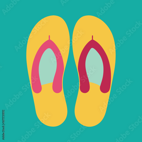 Minimal Icon Of Beach Flip Flops