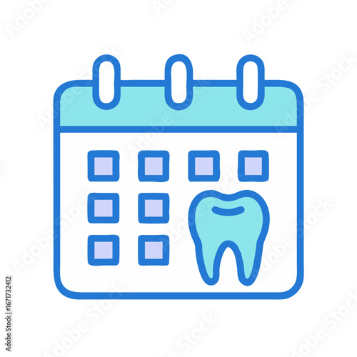 Dental appointment calendar icon with tooth, dental concept