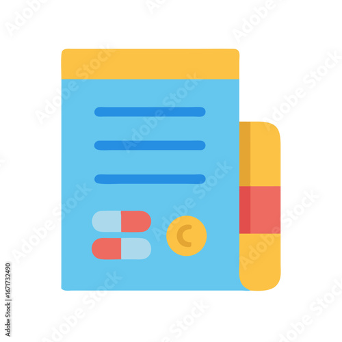 Medical bill icon flat design style vector illustration