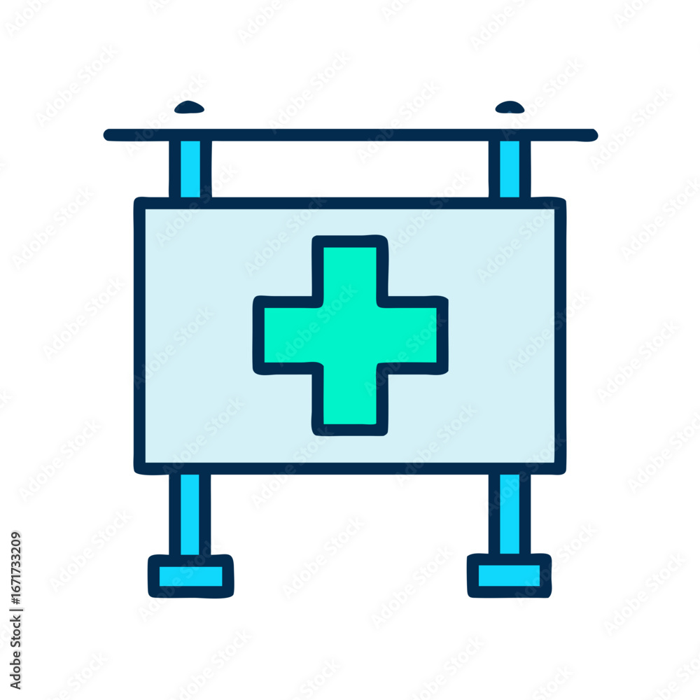 Fototapeta premium Medical sign with plus symbol for healthcare promotion graphic