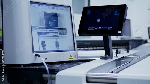 Industrial garment scanning system with multiple screens
