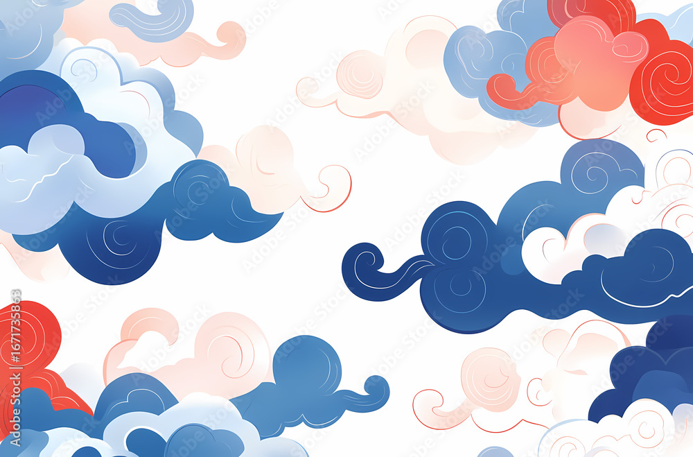 Fototapeta premium Colorful Chinese-Style Cloudscape