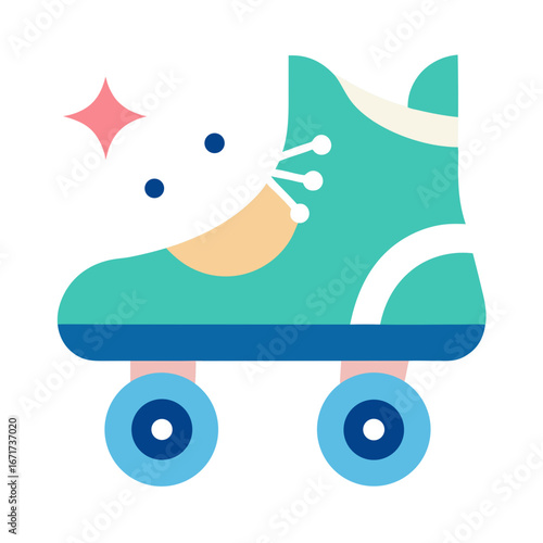 Kids Icon of Roller Skates with Sparkles