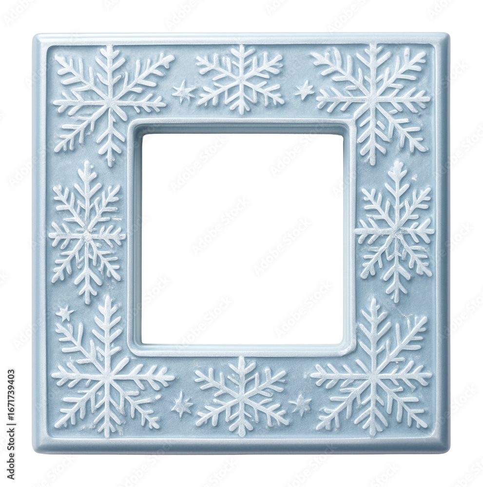 Square frame with snowflake motifs