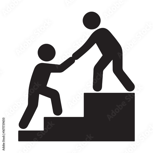 Helping Hand Teamwork Support Assistance Silhouette Icon
