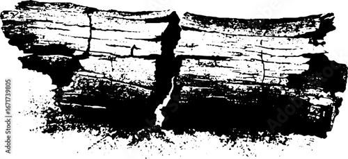 Grunge black and white abstract art of weathered wood fragment for urban design