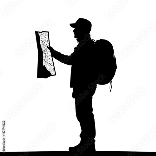 silhouette of a young man