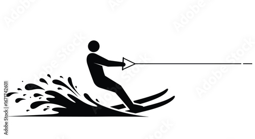 Water Skiing Illustration