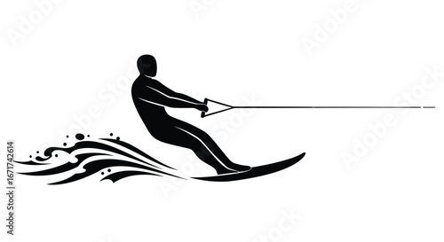 Water Skiing Illustration