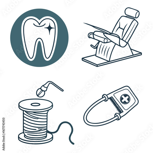 dental icons set
