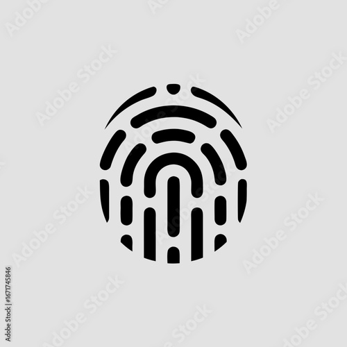 Modern Fingerprint Logo Design Symbolizing Biometric Security, Digital Identity, and Advanced Authentication Technology for Secure Access and Data Protection