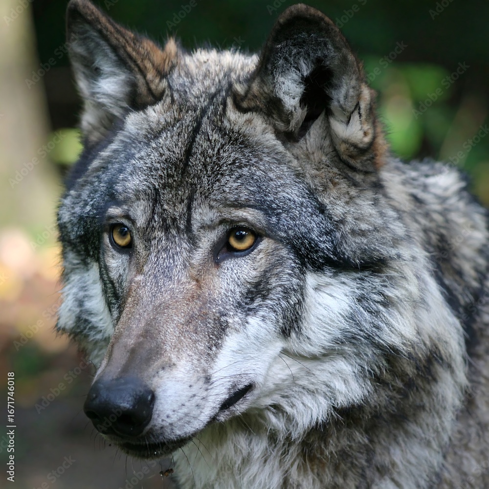 Fototapeta premium Close-up of a wolf's head