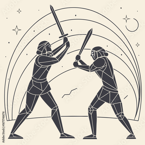 Medieval Knights Logo Design A Symbolic Representation of Combat and Courage