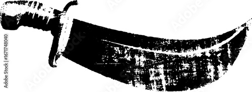 Vintage grunge machete silhouette for urban design projects