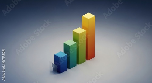Free Download Colorful 3D bar graph, ascending - GFXLoad