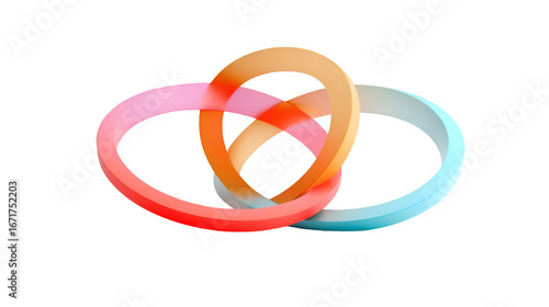 Intertwined circles with vibrant gradient colors isolated on transparent background Free Download Intertwined circles with vibrant gradient colors isolated on transparent background - GFXLoad