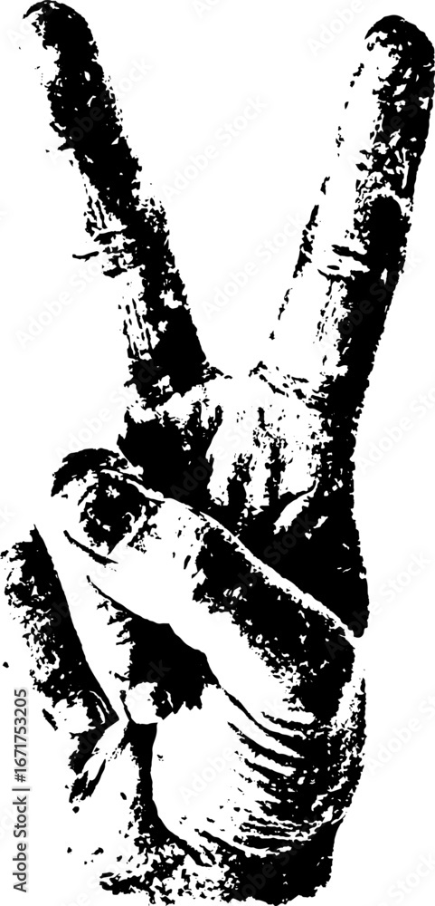 Obraz premium Grunge black and white peace sign design for urban art and posters