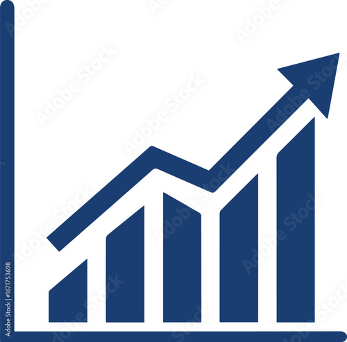 Dynamic financial growth chart with upward trending arrow symbolizing success and progress