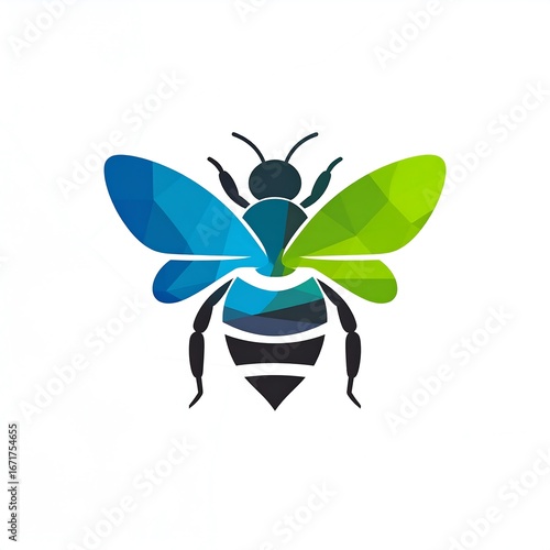 Colorful bee logo design