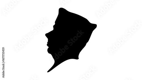 Antoine de Saint-Exupery portrait, black isolated silhouette