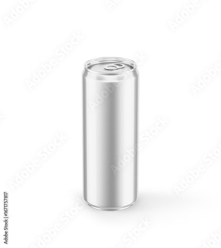Drink Aluminium Can Soda Sleek 330ml White Blank Glossy