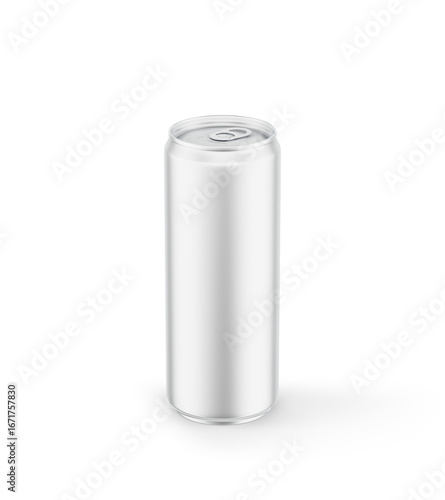 Drink Aluminium Can Soda Sleek 330ml White Blank Matte