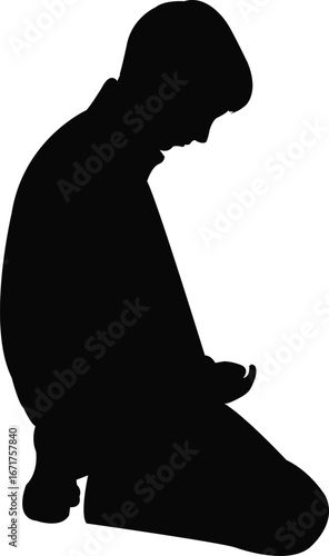 a boy body silhouette vector