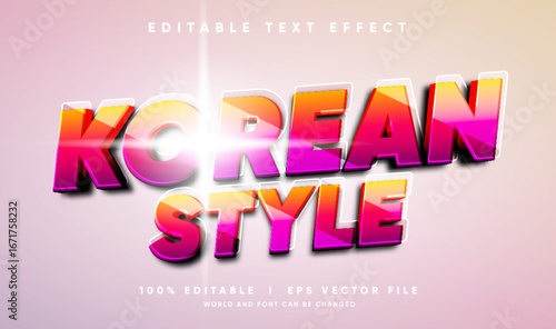 korean style vector text effect with modern style