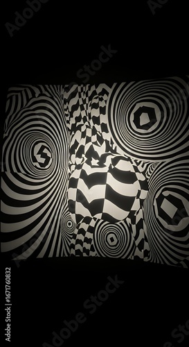 Mesmerizing Black and White Optical Illusion Art.