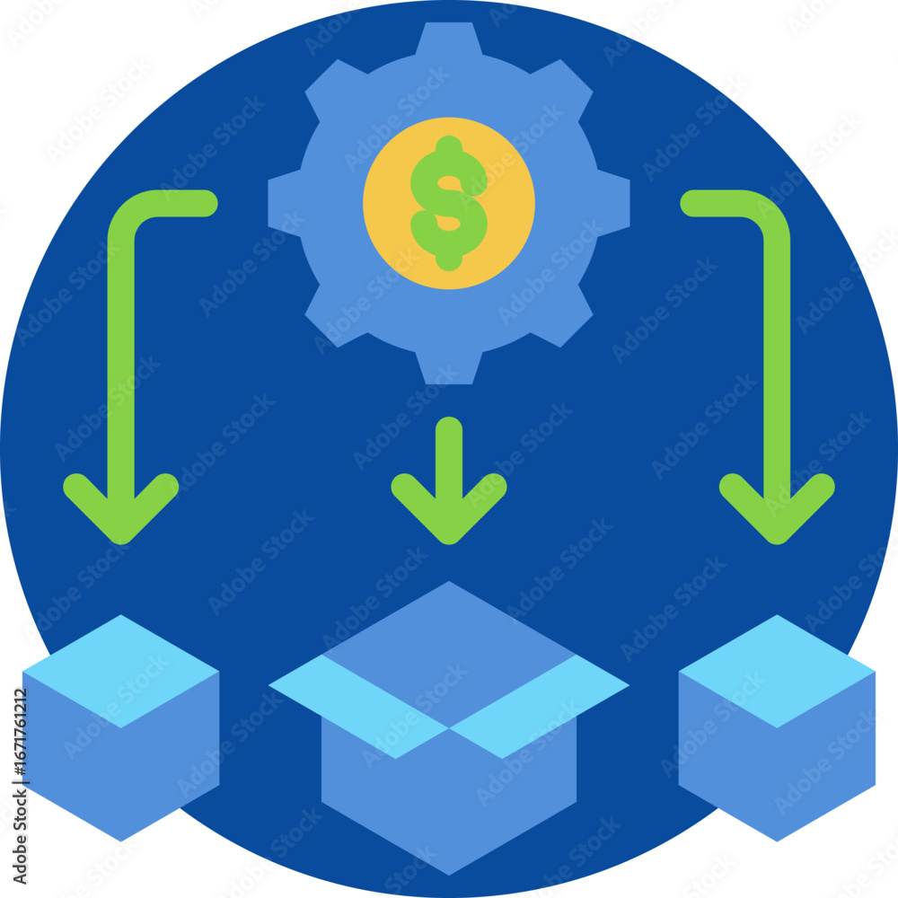 Obraz premium Product management icon for business, website, application, printing, document, poster design, etc