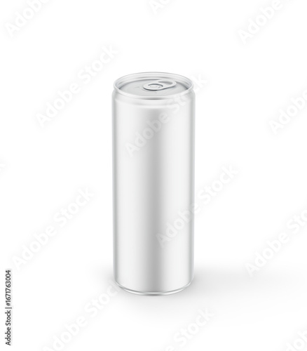 Drink Aluminium Can Soda Slim 250ml White Blank Matte