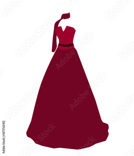 vector illustration of a red dress